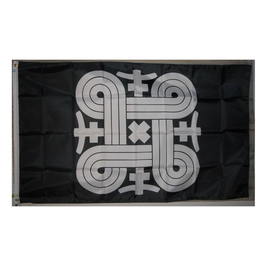 Hannunvaakuna white on black 3'x5' flag Banner finnic Mythology - Looped Square